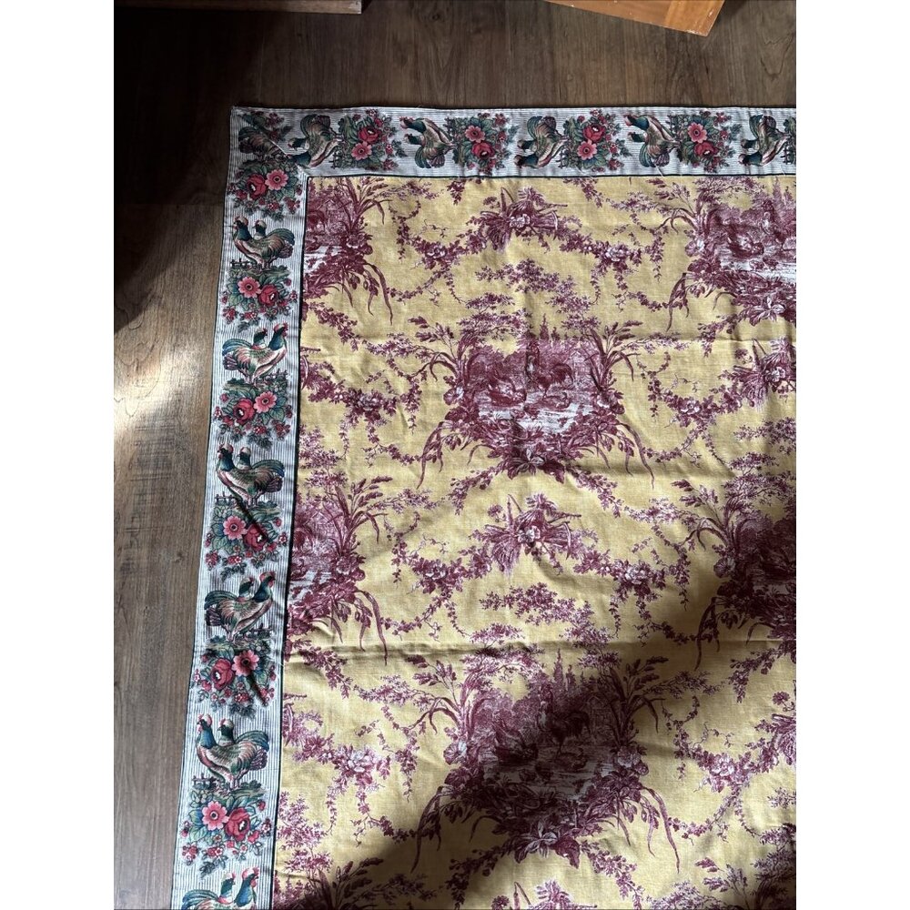 French Inspired Linen Table Cloth Or Hanging Heavy Material Size 61 X 61 - Picture 6 of 9